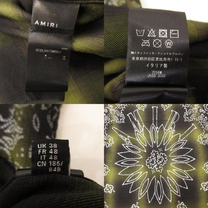 【中古】AMIRI | アミリ BLEACH BANDANA SHADOW PLAID 長袖シャツ SR3DL0007SMRDDJ1 国内正規品 グリーン サイズ：48