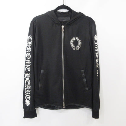 【中古】CHROME HEARTS | クロムハーツ Horse Shoe Mesh Athletic Hoodie パーカー 2225-304-6995 ブラック サイズ：S
