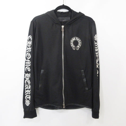 【中古】CHROME HEARTS | クロムハーツ Horse Shoe Mesh Athletic Hoodie パーカー 2225-304-6995 ブラック サイズ：S