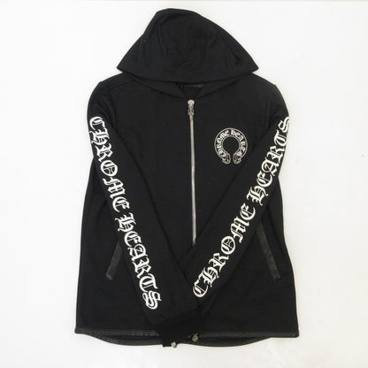 【中古】CHROME HEARTS | クロムハーツ Horse Shoe Mesh Athletic Hoodie パーカー 2225-304-6995 ブラック サイズ：S