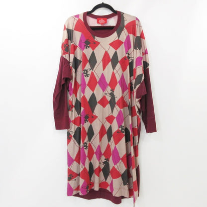 【中古】Vivienne Westwood Red Label | ヴィヴィアンウエストウッド レッドレーベル ハ-レクインプリントドレス ワンピース 16-12-502018 レッド