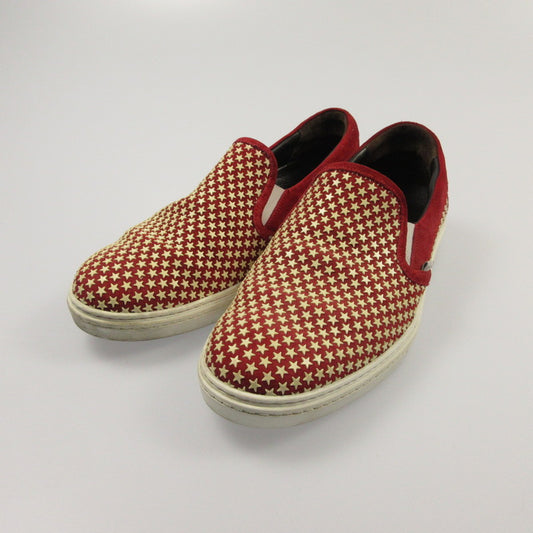 【中古】JIMMY CHOO | ジミーチュウ スリッポン レッド