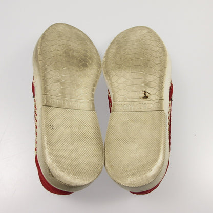 【中古】JIMMY CHOO | ジミーチュウ スリッポン レッド