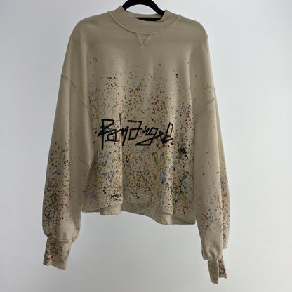 【中古】Palm Angels | パームエンジェルス ペイントプリントスウェット スウェット PWBA024F20FLE002 国内正規品 ペイントプリントスウェット ホワイト サイズ：S
