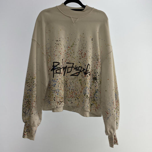 【中古】Palm Angels | パームエンジェルス ペイントプリントスウェット スウェット PWBA024F20FLE002 国内正規品 ペイントプリントスウェット ホワイト サイズ：S