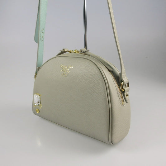 【中古】A.D.M.J | エーディーエムジェイ エメラルドカットクリスタルラウンド ショルダーバッグ 23SC1201SSV グレー