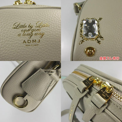【中古】A.D.M.J | エーディーエムジェイ エメラルドカットクリスタルラウンド ショルダーバッグ 23SC1201SSV グレー