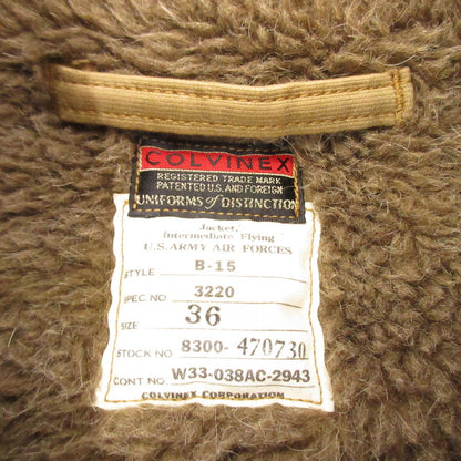 【中古】Buzz Rickson's | バズリクソンズ B-15 ミリタリージャケット BR11308 COLVINEX社製 カーキ サイズ：36