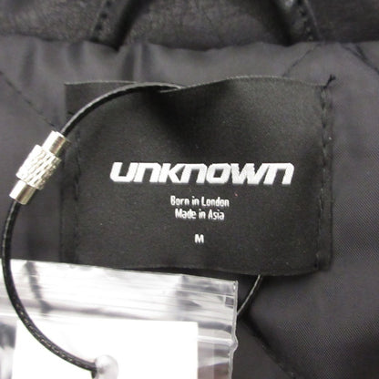 【中古】UNKNOWN LONDON | アンノウンロンドン JEWEL SKELETON LEATHER JACKET レザー ブラック サイズ：M