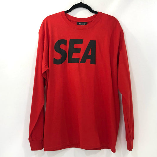【中古】WIND AND SEA | ウィンダンシーウインダンシー SEA L/S T-SHIRT 長袖Ｔシャツ WDS-SEA-04 レッド サイズ：L