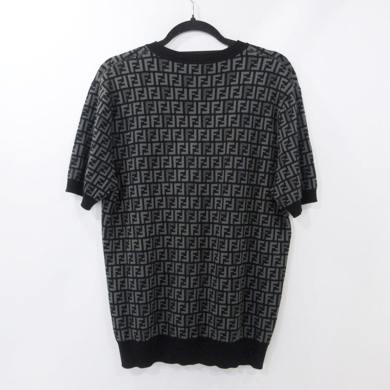 【中古】FENDI | フェンディ ブラックファブリックセーター ニット FZY443 AKEW ブラック サイズ：50