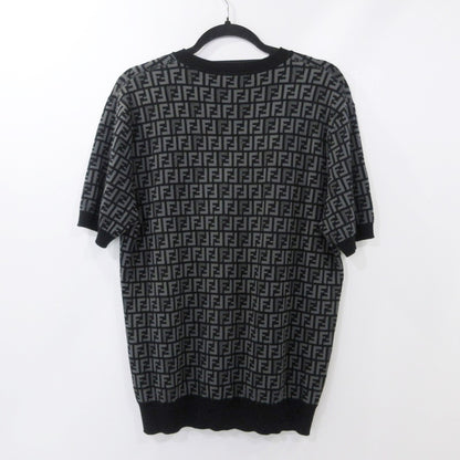 【中古】FENDI | フェンディ ブラックファブリックセーター ニット FZY443 AKEW ブラック サイズ：50