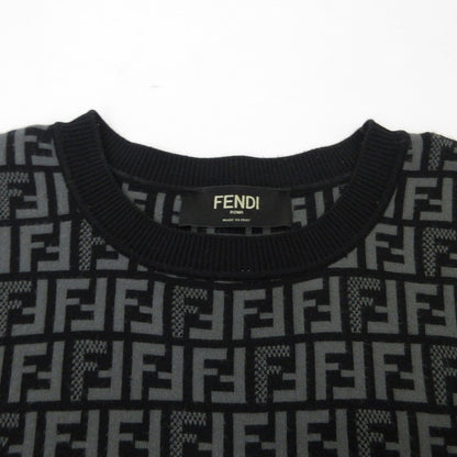 【中古】FENDI | フェンディ ブラックファブリックセーター ニット FZY443 AKEW ブラック サイズ：50