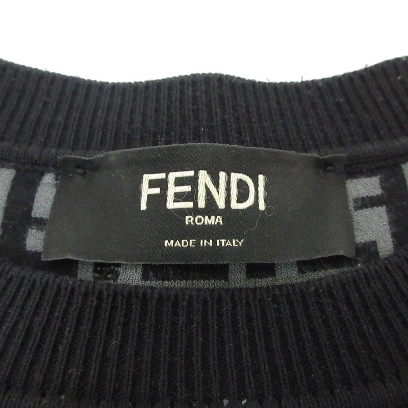 【中古】FENDI | フェンディ ブラックファブリックセーター ニット FZY443 AKEW ブラック サイズ：50