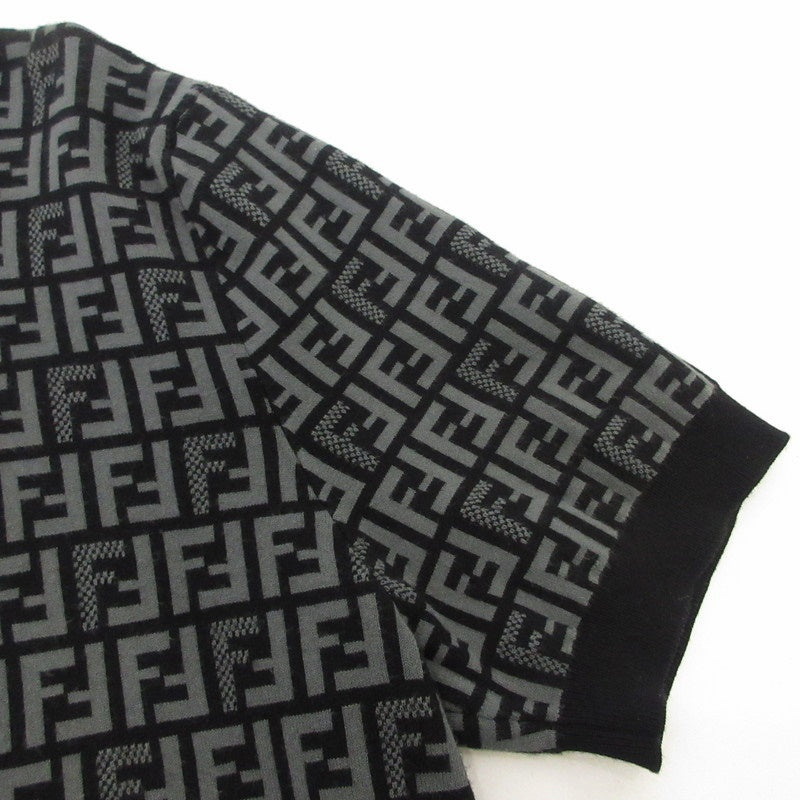【中古】FENDI | フェンディ ブラックファブリックセーター ニット FZY443 AKEW ブラック サイズ：50
