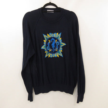 【中古】YVES SAINT LAURENT | イヴ・サンローラン タツノオトシゴ セーター ネイビー サイズ：M