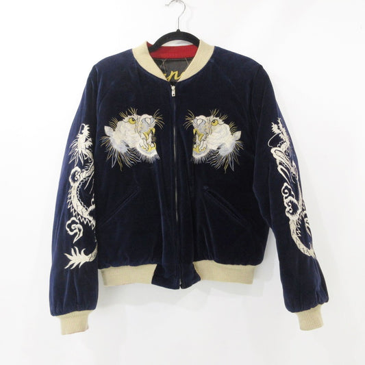 【中古】TAILOR TOYO(東洋エンタープライズ) | テイラートウヨウテイラートーヨー M品番 白虎 日本地図 スーベニアジャケット M18427 ネイビー サイズ：M