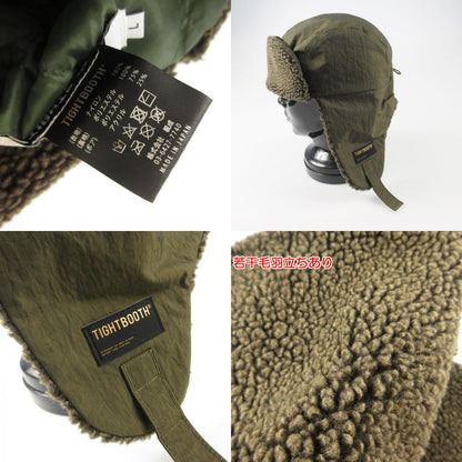 【中古】TIGHTBOOTH PRODUCTION | タイトブースプロダクション DOPE DYED FLIGHT CAP キャップ カーキ サイズ：L