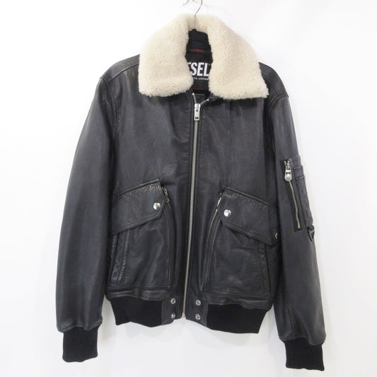 【中古】DIESEL | ディーゼル L-STEPHAN レザー ブラック サイズ：L