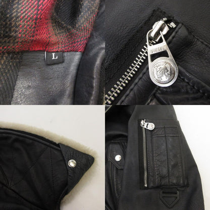 【中古】DIESEL | ディーゼル L-STEPHAN レザー ブラック サイズ：L