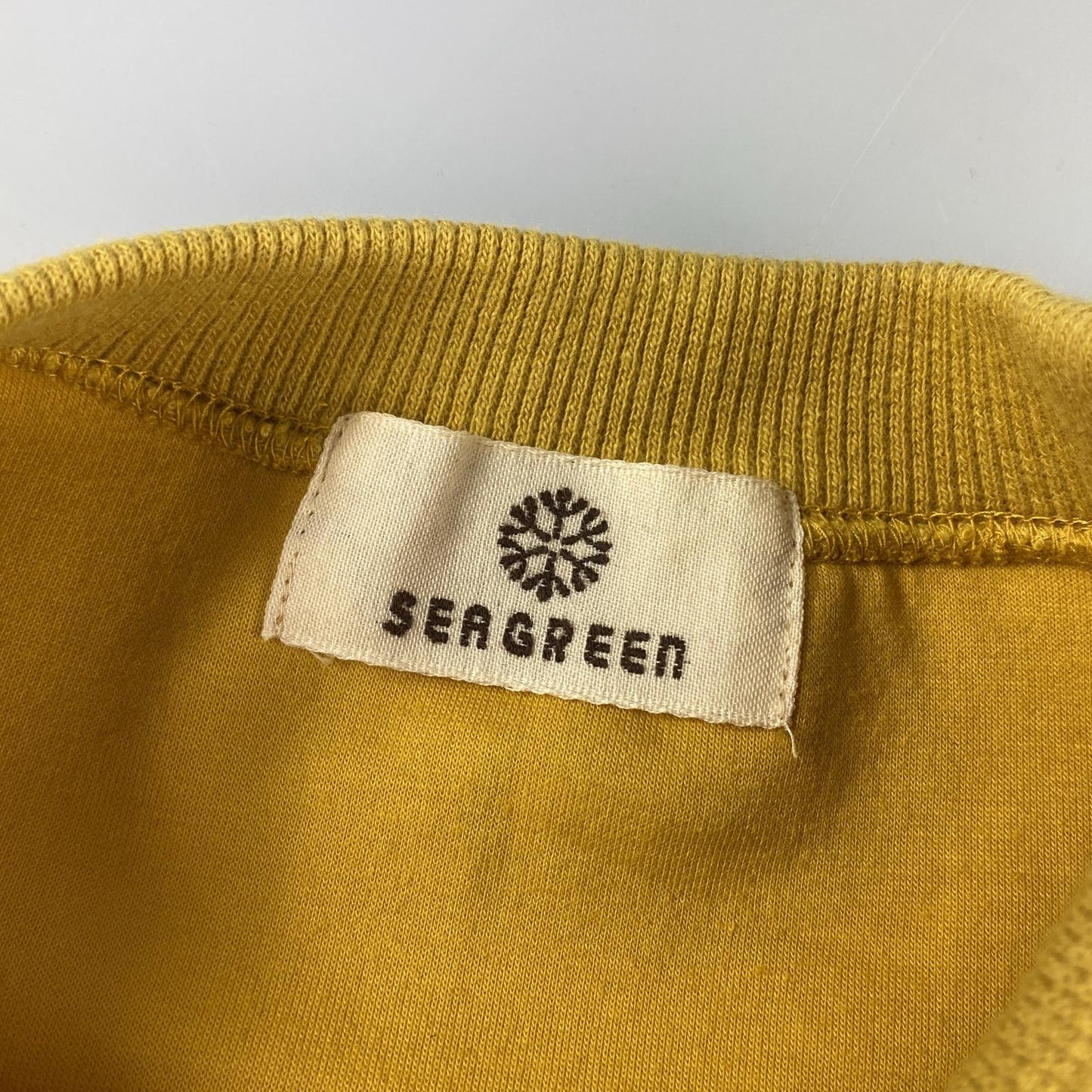 【中古】Seagreen | シーグリーン ECO CARDBOARD KNIT HALF SLEEVE SWEAT SHIRTS スウェット MSEA24S8314-M イエロー サイズ：1