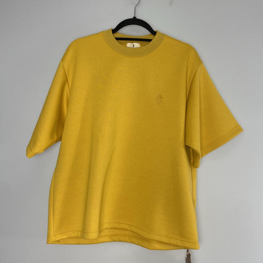 【中古】Seagreen | シーグリーン ECO CARDBOARD KNIT HALF SLEEVE SWEAT SHIRTS スウェット MSEA24S8314-M イエロー サイズ：2