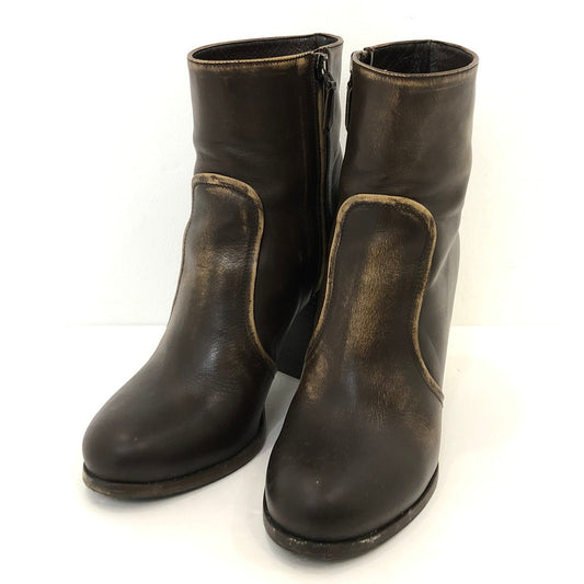 【中古】PRADA | プラダ サイドジップアンクルブーツ ブーツ 1T506EF ブラウン 24cm
