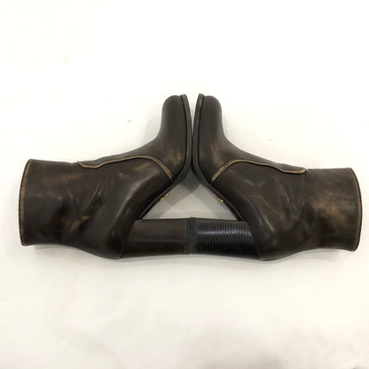 【中古】PRADA | プラダ サイドジップアンクルブーツ ブーツ 1T506EF ブラウン 24cm