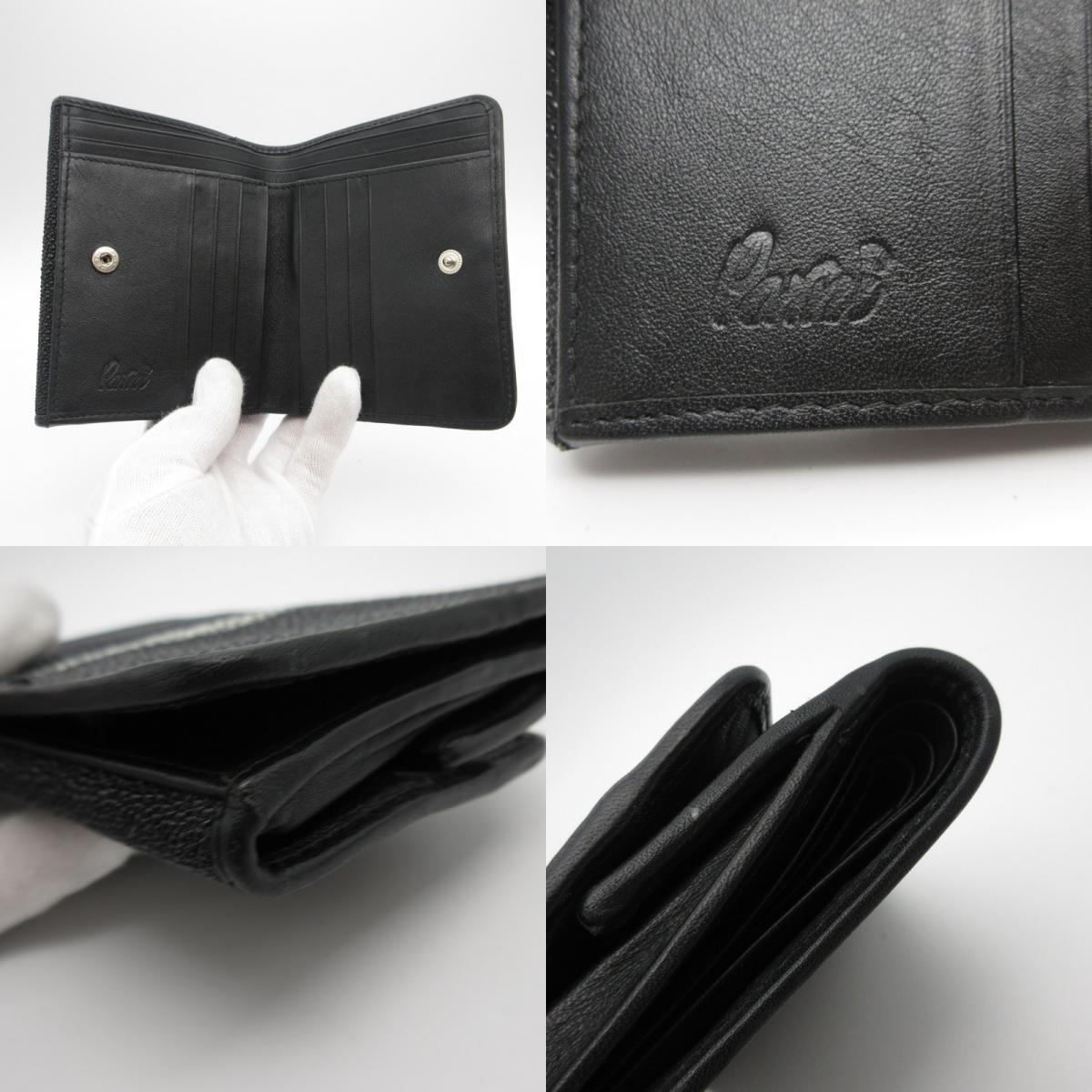 Pami エイ革 Wホック財布 ブラック【姫路東店】
