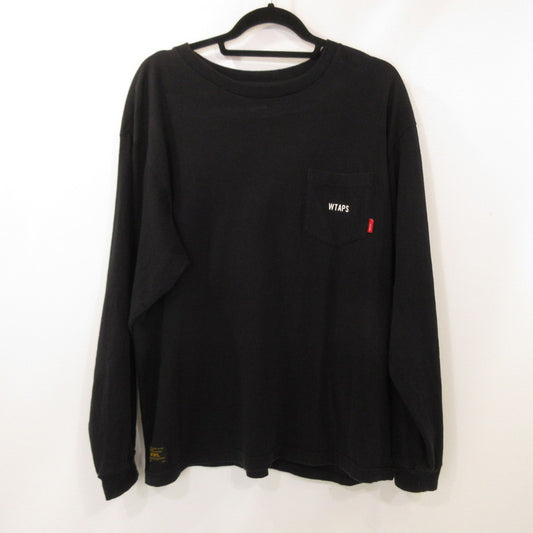 【中古】W)TAPS | ダブルタップス LONG SLEEVE DESIGN 02 TEE クロスボーン 長袖Ｔシャツ 162ATDT-CSM06S ブラック