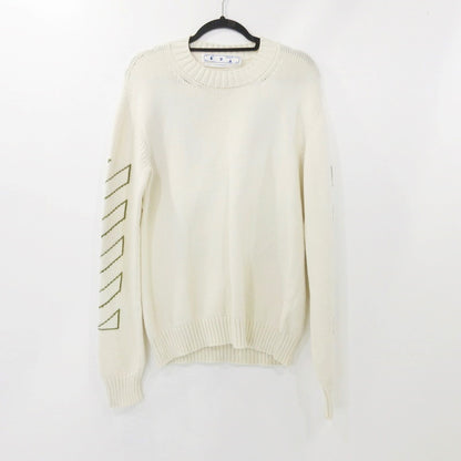 【中古】OFF-WHITE | オフホワイト ARROW DIAG OUTLINE セーター OMHE087F21KNI001 ホワイト サイズ：M