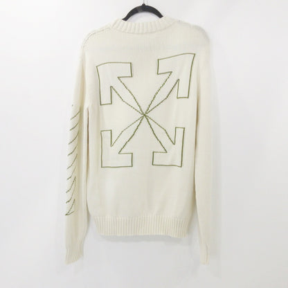 【中古】OFF-WHITE | オフホワイト ARROW DIAG OUTLINE セーター OMHE087F21KNI001 ホワイト サイズ：M