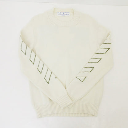 【中古】OFF-WHITE | オフホワイト ARROW DIAG OUTLINE セーター OMHE087F21KNI001 ホワイト サイズ：M