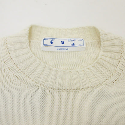 【中古】OFF-WHITE | オフホワイト ARROW DIAG OUTLINE セーター OMHE087F21KNI001 ホワイト サイズ：M