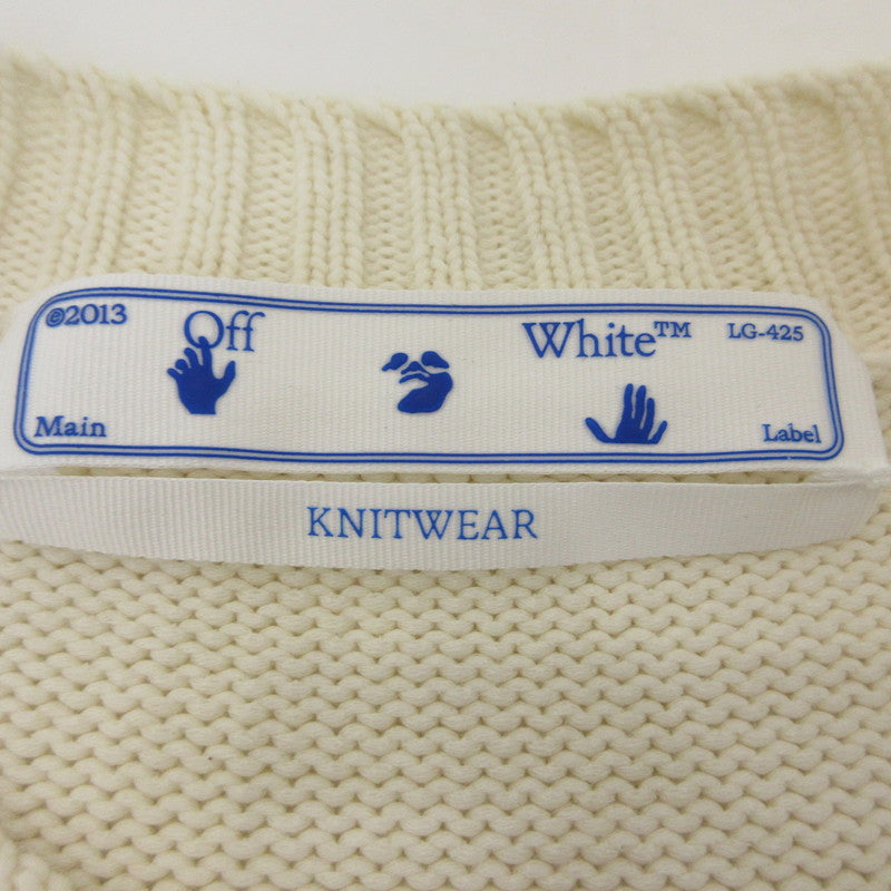 【中古】OFF-WHITE | オフホワイト ARROW DIAG OUTLINE セーター OMHE087F21KNI001 ホワイト サイズ：M