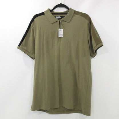 【中古】KARL LAGERFELD | カールラガーフェルド ポロシャツ 745018 カーキ サイズ：L