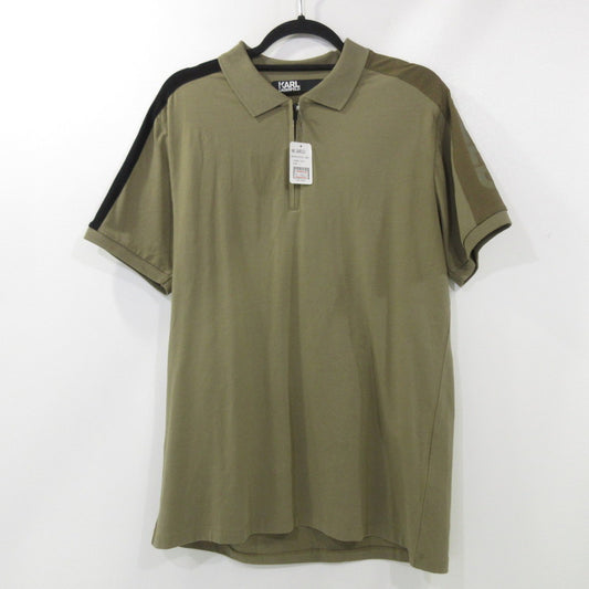【中古】KARL LAGERFELD | カールラガーフェルド ポロシャツ 745018 カーキ サイズ：L