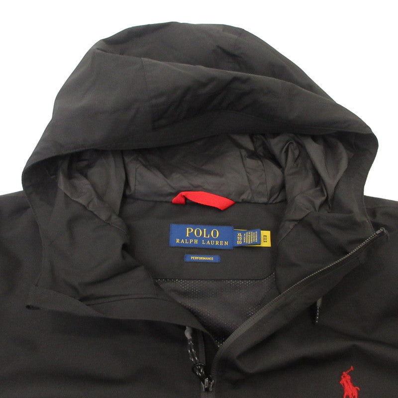 【中古】POLO RALPH LAUREN | ポロ・ラルフローレン WATER RESISTANT HOODED JACKET マウンテンパーカー ブラック サイズ：XL