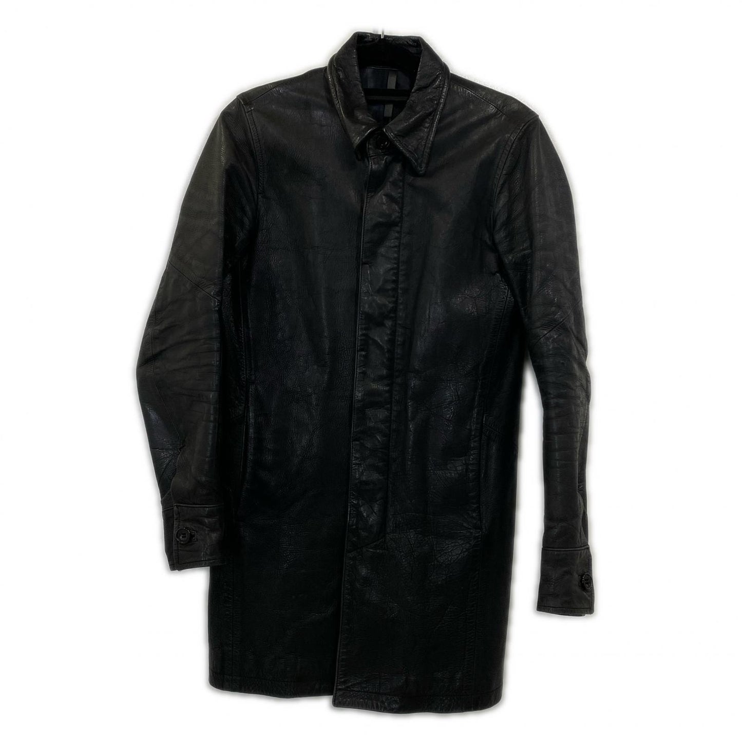 【中古】 オイルドステアレザーコート レザー 5180 2015A/W ブラック