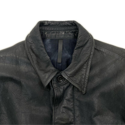 【中古】 オイルドステアレザーコート レザー 5180 2015A/W ブラック