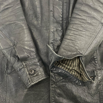 【中古】 オイルドステアレザーコート レザー 5180 2015A/W ブラック