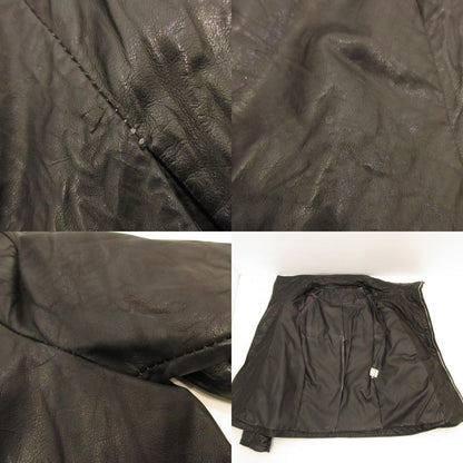 【中古】 CARF LEATHER HIGH NECK BIAS ZIP DOWN BLOUSON レザー 11327-4440 ブラック サイズ：XS