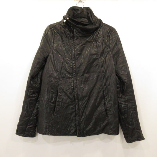 【中古】 CARF LEATHER HIGH NECK BIAS ZIP DOWN BLOUSON レザー 11327-4440 ブラック サイズ：XS