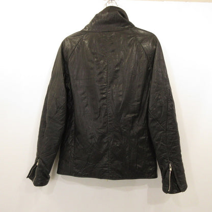 【中古】 CARF LEATHER HIGH NECK BIAS ZIP DOWN BLOUSON レザー 11327-4440 ブラック サイズ：XS