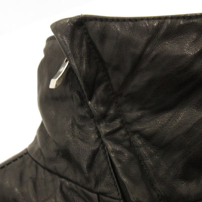 【中古】 CARF LEATHER HIGH NECK BIAS ZIP DOWN BLOUSON レザー 11327-4440 ブラック サイズ：XS
