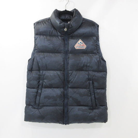 【中古】Pyrenex | ピレネックス CAMO BLUE PRINT ダウンベスト HUS012 ネイビー サイズ：M