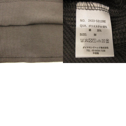 Thermal Pigment Henley Neck Long Sleeve T-shirt 2423-SB12RE Charcoal Gray Size: M