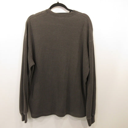 Thermal Pigment Henley Neck Long Sleeve T-shirt 2423-SB12RE Charcoal Gray Size: M