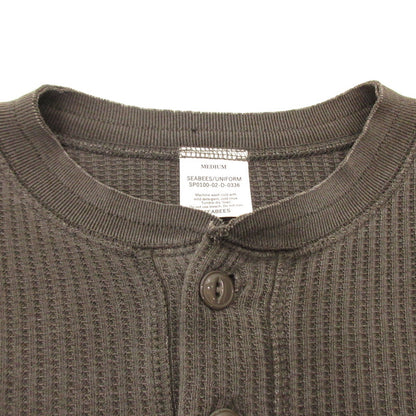 Thermal Pigment Henley Neck Long Sleeve T-shirt 2423-SB12RE Charcoal Gray Size: M