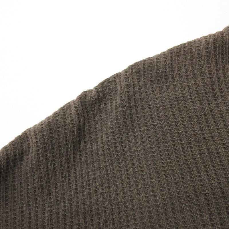 Thermal Pigment Henley Neck Long Sleeve T-shirt 2423-SB12RE Charcoal Gray Size: M